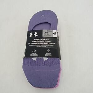 Under Armour No Show Socks Womens Size M Multicolor UA Breathe Lite 3 Pairs